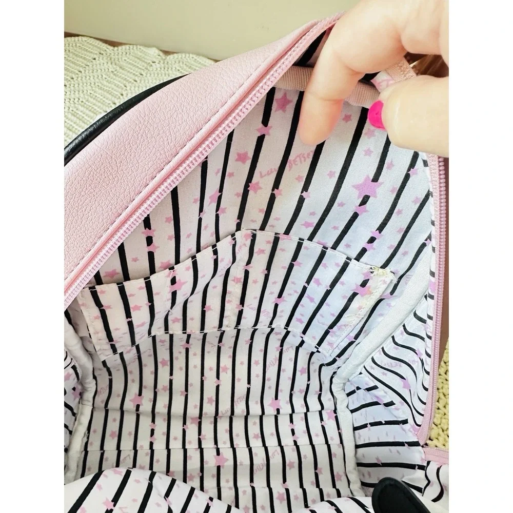 Luv Betsey Johnson Mini Backpack Doll Character Rainbow Heart Pink‎ White Black